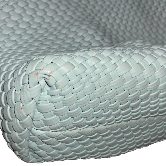 Rachel Zoe Aqua Woven Blue Hobo Shoulder Bag with matching pouch vegan leather - Picture 6 of 9